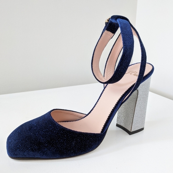 J. Crew Shoes - ✨50% OFF J. Crew Velvet Harlow Ankle Strap Heels